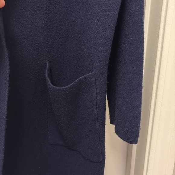 Women's Navy blue Open Front Cardigan Sweater - Picture 3 of 7